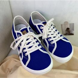 Casual Shoes Designer Sneakers Canvas Women Low Top Wide Toe Lace Up Trainers 2024 Girls Red Blue Tenis