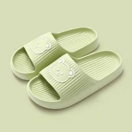 Slippers Cute Bear Women Home Sandals Cartoon Flip Flops Beach Men Summer 2024 Couple Unisex No-Slip Soft Sole Slides Shoes0169DM H240322