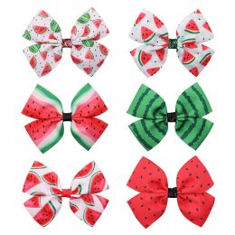 Baby Hair Clips Fruit Print Barrettes Kids Simple Cute Bowknot Hairpins Clippers Girls Bow Headwear Accessories for Children Toddler