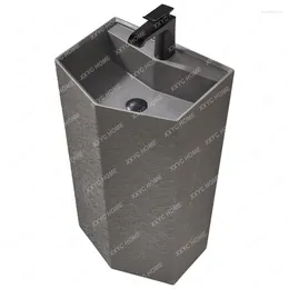 Bathroom Sink Faucets Nordic Column Washbasin Washstand Outdoor Courtyard Garden Integrated Floor Pool Inter-Platform Basin Small Size