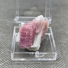 Decorative Figurines ! Natural Brazil Pink Tourmaline Mineral Crystal Specimens Stones And Crystals Quartz (box Size 3.4 Cm)