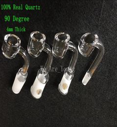 4mm thick QUAVE CLUB BANGERS QCB quartz nail 90 degree 100 Real Quartz banger with 10mm 14mm 18mm joint1131932