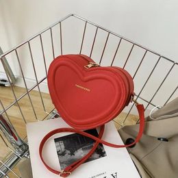 Shoulder Bags Fashion Heart Shape Crossbody For Women Solid Pu Leather Bag Casual Ladies Handbags Designer