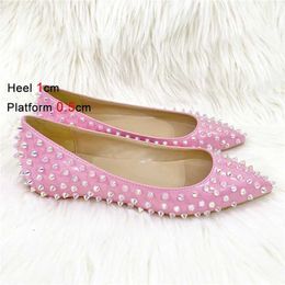 Dress Shoes Rivet High Heels Quality Pointed Toe Ladies Single Pink Womens Pumps Stiletto Wedding Party Zapatos De Mujer2CAQ H240321