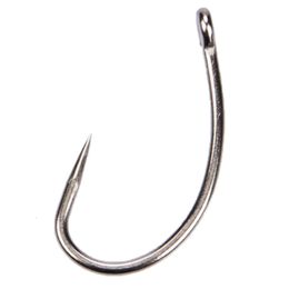 Loose Maru Shi Fish No. 6-10 No Barb High Carbon Steel Grass Carp Inner Bend Twisted Mouth Hook 588685