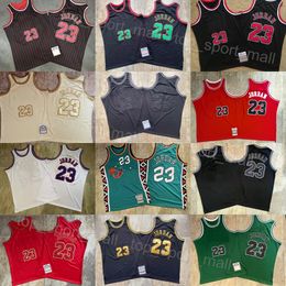 1984 1985 1995 Basket vintage Michael Authentic Jersey 23 Team di ritorno a ritorno Red Blue Bhite Black Color Retro per gli appassionati di sport tutti cuciti 1996 1997 1998