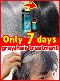 Products Grey Hair Treatment Serum White to Black Natural Colour Repair Nourishing Products AntiHair Loss Care Men Women