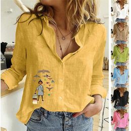 Women's Blouses Button Up Shirts V Neck Casual Long Sleeve Loose Training Shirt Women Mint Short Polyester For