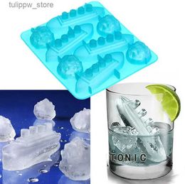 Ice Cream Tools Creative Romance Fun Titanic Cocktails Silicone Mould Ice Cube Tray Chocolate Fondant Mould diy Bar Party Drink free delivery L240319