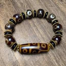 Strand Tibetan Agate Three Eyes Tibet Beads Bracelet Style Dzi Bead Men's