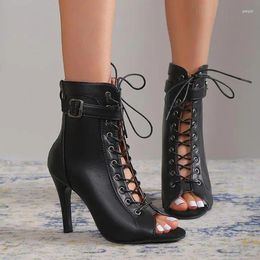 Sandals Women's Brand Party Boots Fashion Sexy Stilettos High Heels Footwear Spring Summer Strapping Shoes Ballroom