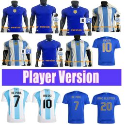 Argentina Soccer Jerseys M E S S I L.MARTINEZ World Player Version 23/24 DI MARIA DYBALA Football Shirt AGUERO MARADONA MONTIEL MARTINEZ Men