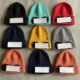 2024 100 Ccp two lens logo campany men caps cotton knitted warm beanies outdoor trackcaps casual Winter windproof hats lens removeable