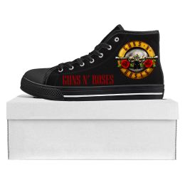 Flats Guns N Roses Heavy Metal Rock Band High Top High Quality Sneakers Mens Womens Teenager Canvas Sneaker Couple Shoes Custom Shoe