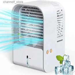 Electric Fans Portable fan air conditioner mini charging USB fan desktop spray humidifier household air coolerY240320