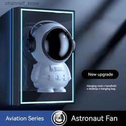 Electric Fans Astronaut neck ceiling fan handheld portable small fan USB chargingY240320