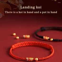 Charm Bracelets Fashion Hand Braided Koi Fish Lucky Bracelet Hand-Woven Bangle For Women Friends Lovers Size Adjustable Gift