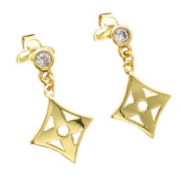 Gold plated glamour Fashion Dangle Chandelier jewelry Designer earrings Women's Jewelry Fashion Brand Stud Earrings Designer 18K Plated Gold for Women Wedding Gift