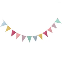 Party Decoration Anniversary Wedding Banner Hanging Birthday Activity Ornament DIY Decorative Triangle Flag Handmade Bunting Fabric