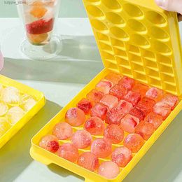 Ice Cream Tools Round Ice Cube Tray with Lid Bin Ice Ball Maker Mould for Freezer with Container Mini Circle and Square Ice Cube Tray Making L240319