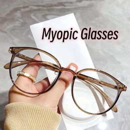 Sunglasses Blue Light Blocking Myopia Glasses Vintage Transparent Prescription Eyeglasses Luxury Round Frame Short Sight