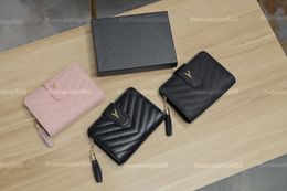 Designer Bags Women short Wallets Classic Brand Hasp Zipper Coin Purses Designer Metal Letter Multiple Tassels Wallets Luxury Ladies Clutch Bags Card Bags Pocket