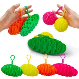 Fidget Worm Toy Keychain Sensory Stress Expansion Contraction Deformation Elastic Mesh Potato Palm Play Pinch Fun Anxiety Relief Toys