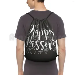 Backpack Happy Passover Holiday Drawstring Bag Riding Climbing Gym Jesus Jewish Easter Judaism Religion