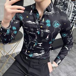 Men's Casual Shirts Long Sleeved Personalized Printed Shirt Slim Fit Daily Commuting Top Classic Design Button Up M-6XL