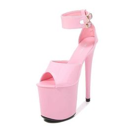 Dress Shoes Stripper Heels Women Sexy Shoe Sandals Club Platfrom-Color Girl Show 20CM Pole Dance Modern01 H240321