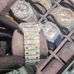 2023KH5H Handgemachte Custom Pass Tter VVS Moissanit Diamant Inlay Hip Hop Schmuck Modifikation Iced Out Uhr