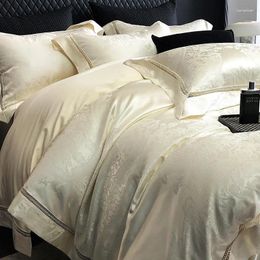 Bedding Sets Hollow Out Embroidery Home Textile Luxury European Jacquard Satin Cotton Duvet Cover Bed Linen Sheet Pillowcases