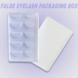 Eyelashes Devoservice 50/100/300/500 Pcs False Eyelash Box 5 Pairs Eyelash Base Holders White Empty Boxes and Transparent Lids Wholesale