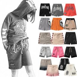 Fashion children cartoon letter printed shorts NU style boys girls hole casual half pants INS kids Gradient cotton casual shorts S1134