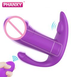 PHANXY Wear Dildo Butterfly Vibrator Panties for Women Masturbator Wireless Underwear Remote G Spot Clitoris Stimulator Sex Toys X1742071