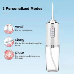 Whitening Oral Irrigator Portable Dental Water Flosser USB Rechargeable Water Jet Floss Tooth Pick 4 Jet Tip 220ml 3 Modes Irrigator for T