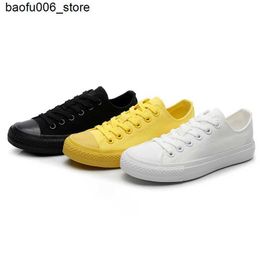 Casual Shoes Womens and Mens Canvas Shoes Lemon Yellow All Black Cloth Shoes Size 35-44 Pure White Sports Shoes Suitable for Boys and Girls Simple Style Q240320