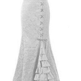 1pcs/lot Women Skirt vintage Style Retro Mermaid Skirt Vintage Long Ruffle Slim Fishtail Skirt lace-up long print skirt 240319