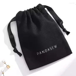 Storage Bags Black Cotton Gift Higher Quality Sew Canvas Dust Sack 8x10cm 9x12cm 10x15cm 13x17cm Jewelry Makeup Drawstring Pouches