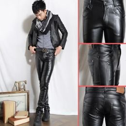 Autumn men leather pants Cultivate ones morality feet Leisure PU 240315