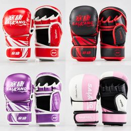 MMA half finger breathable training fierce fighting Tiger muay thai boxing gloves sanda fight boxe mma pads 240318
