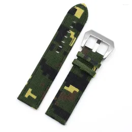 Watch Bands 20mm 22mm Camouflage Band Nylon Strap Army Green Colour With High Quality Stainless Steel Buckle