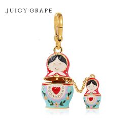 Juicy Grape Russian Nesting Doll Necklace Pendant Keychain Sweater Chain2023 New Year Christmas Ornaments Santa Claus Xmas Kids