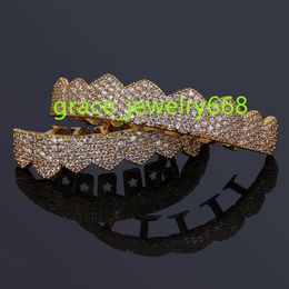 Ny design 3A Body Jewelry Ice Crystal Zircon Teeth Rapper Food Grillz