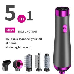 Dryer New Hair Dryer 5 in 1 Hot Air Comb Function Professional Electric Hair Brush Multifunction Salon Style Tool Fast Dry