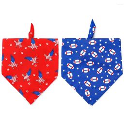 Dog Apparel American Independence Day Double Deck Pet Triangle Scarf Saliva Cat Triangular Bandage Accessories Supplies Products