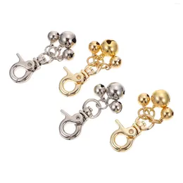 Dog Collars 4 Pcs Keychain Pet Bells Design Ring Collar Pendant Simple Cat Charm DIY Loud With