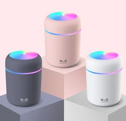 USB Led Light Mini 300Ml H2O Ultrasonic Spray Mist Maker Double Aroma Essential Oil Diffuser Car Wet Air Humidifier4354599