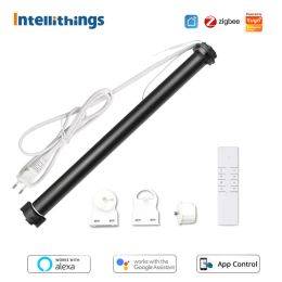 Control Zemismart Tuya Zigbee Smart Electric Blinds Motor For 37 38mm Tube SmartThings Alexa Google Home Work with Homekit ZMHK01 Hub