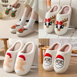 Winter Men's and Women's Slippers Soft and Warm Indoor Cotton Slippers Jeremiahk Designer High Quality Fashion Cartoon Elk Flat Bottom Cotton Slippers GAI